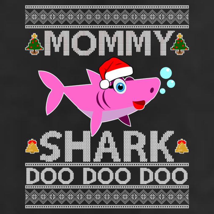 Mommy Shark Doo Doo Cute Ugly Christmas Golf Towel