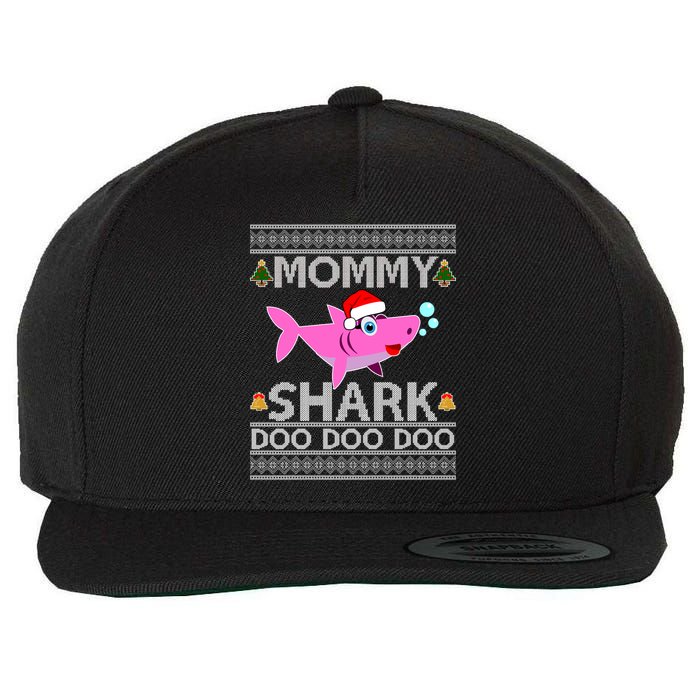 Mommy Shark Doo Doo Cute Ugly Christmas Wool Snapback Cap