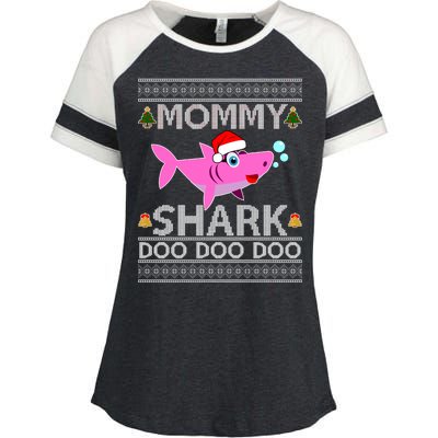 Mommy Shark Doo Doo Cute Ugly Christmas Enza Ladies Jersey Colorblock Tee