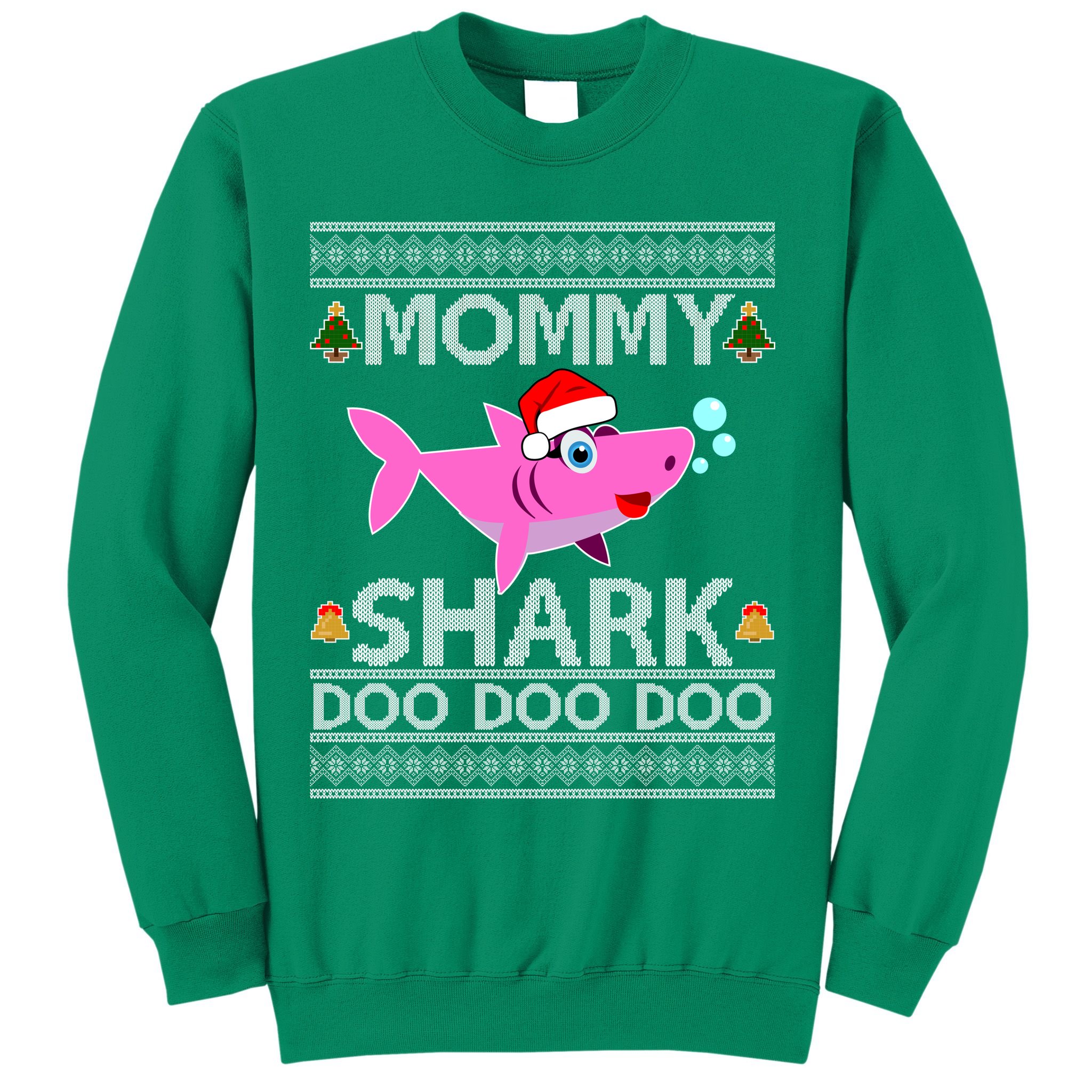 Mommy Shark Doo Doo Cute Ugly Christmas Sweatshirt