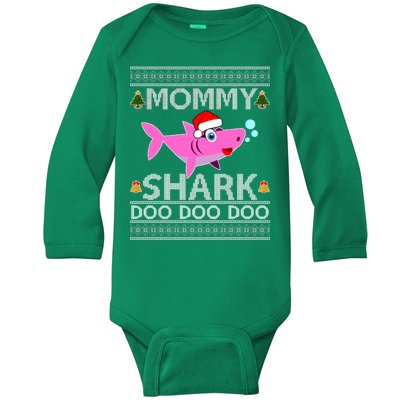 Mommy Shark Doo Doo Cute Ugly Christmas Baby Long Sleeve Bodysuit