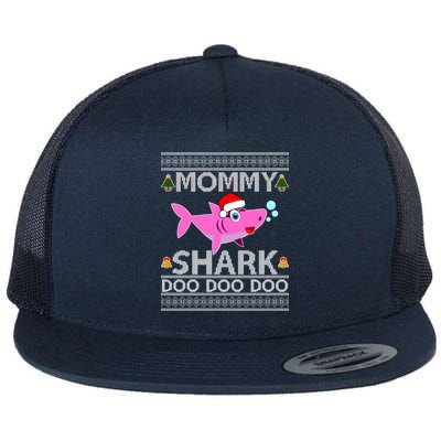 Mommy Shark Doo Doo Cute Ugly Christmas Flat Bill Trucker Hat