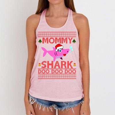 Mommy Shark Doo Doo Cute Ugly Christmas Women's Knotted Racerback Tank