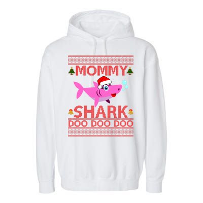 Mommy Shark Doo Doo Cute Ugly Christmas Garment-Dyed Fleece Hoodie