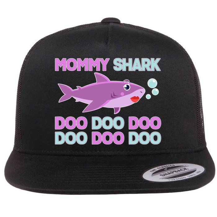 Mommy Shark Doo Doo Doo Flat Bill Trucker Hat