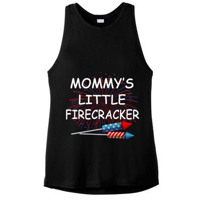Mommy's little Firecracker Ladies PosiCharge Tri-Blend Wicking Tank