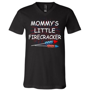 Mommy's little Firecracker V-Neck T-Shirt