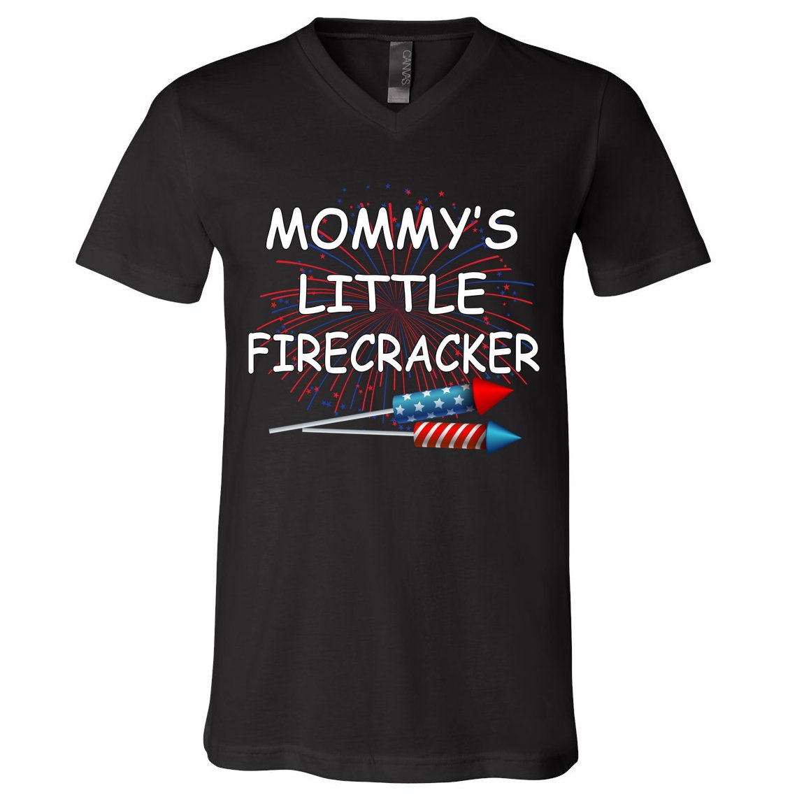 Mommy's little Firecracker V-Neck T-Shirt
