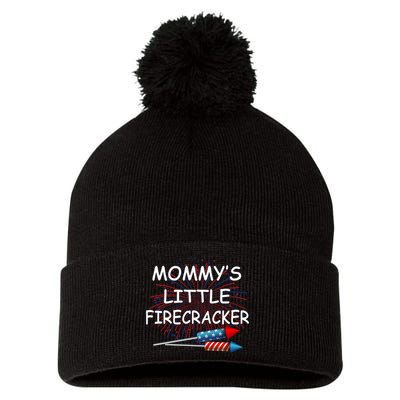Mommy's little Firecracker Pom Pom 12in Knit Beanie