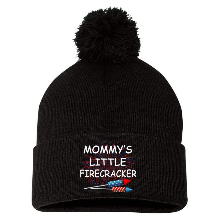 Mommy's little Firecracker Pom Pom 12in Knit Beanie