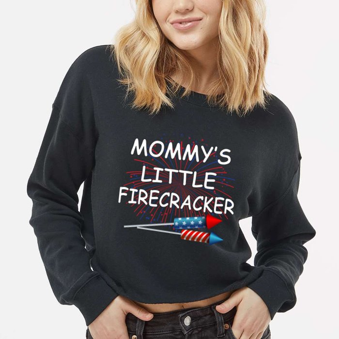 Mommy's little Firecracker Cropped Pullover Crew