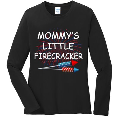 Mommy's little Firecracker Ladies Long Sleeve Shirt