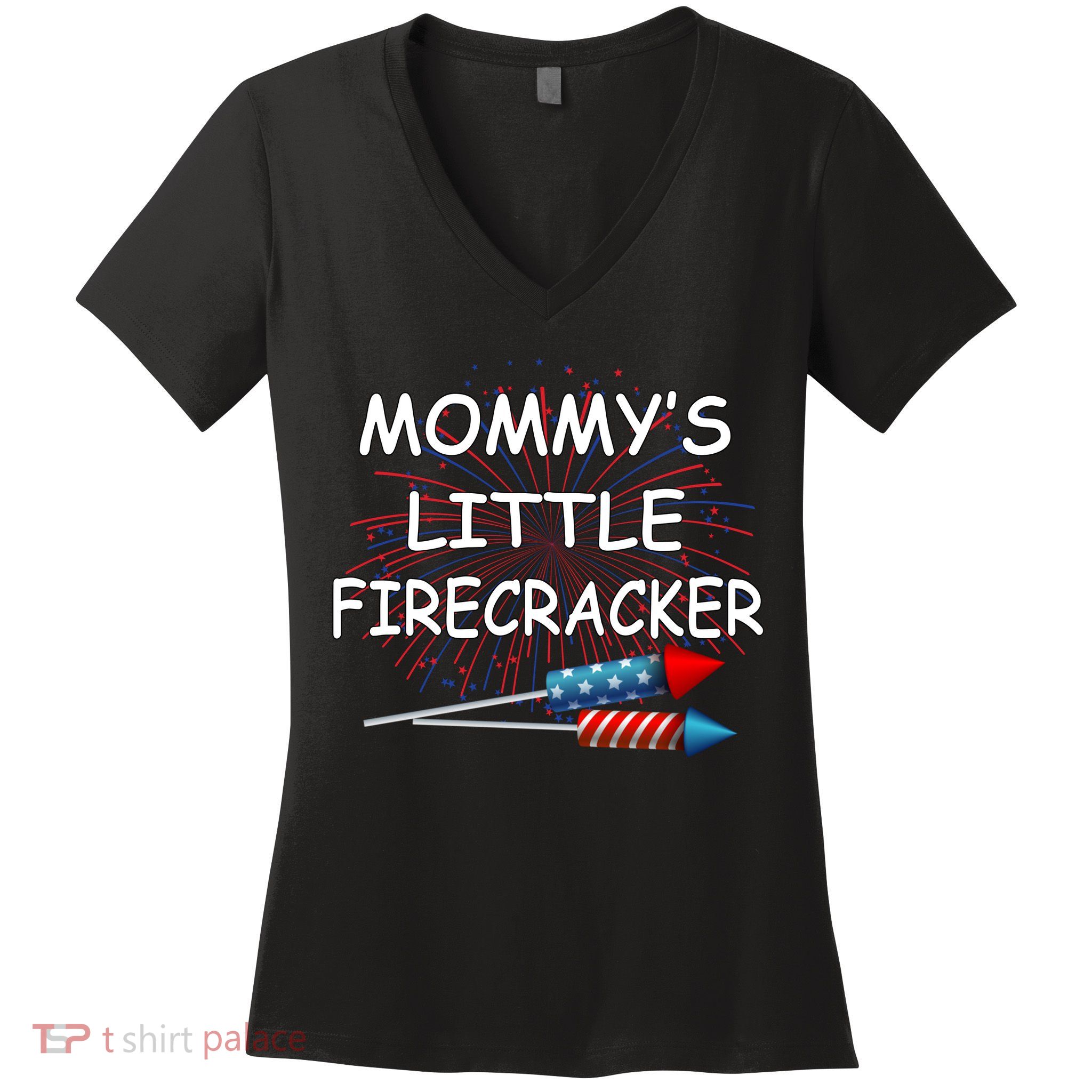 Mommy's little Firecracker Women's V-Neck T-Shirt