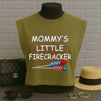 Mommy's little Firecracker Garment-Dyed Women's Muscle Tee