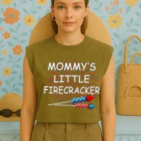 Mommy's little Firecracker Garment-Dyed Women's Muscle Tee
