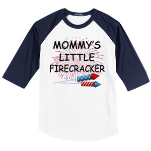 Mommy's little Firecracker Baseball Sleeve Shirt