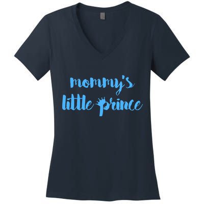 Mommy's Little Prince Women's V-Neck T-Shirt