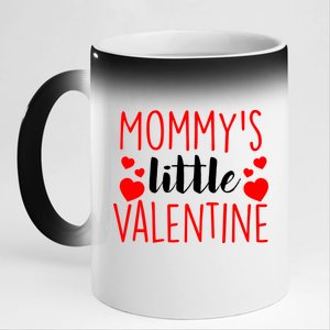 Mommy's Little Valentine Hearts Love 11oz Black Color Changing Mug