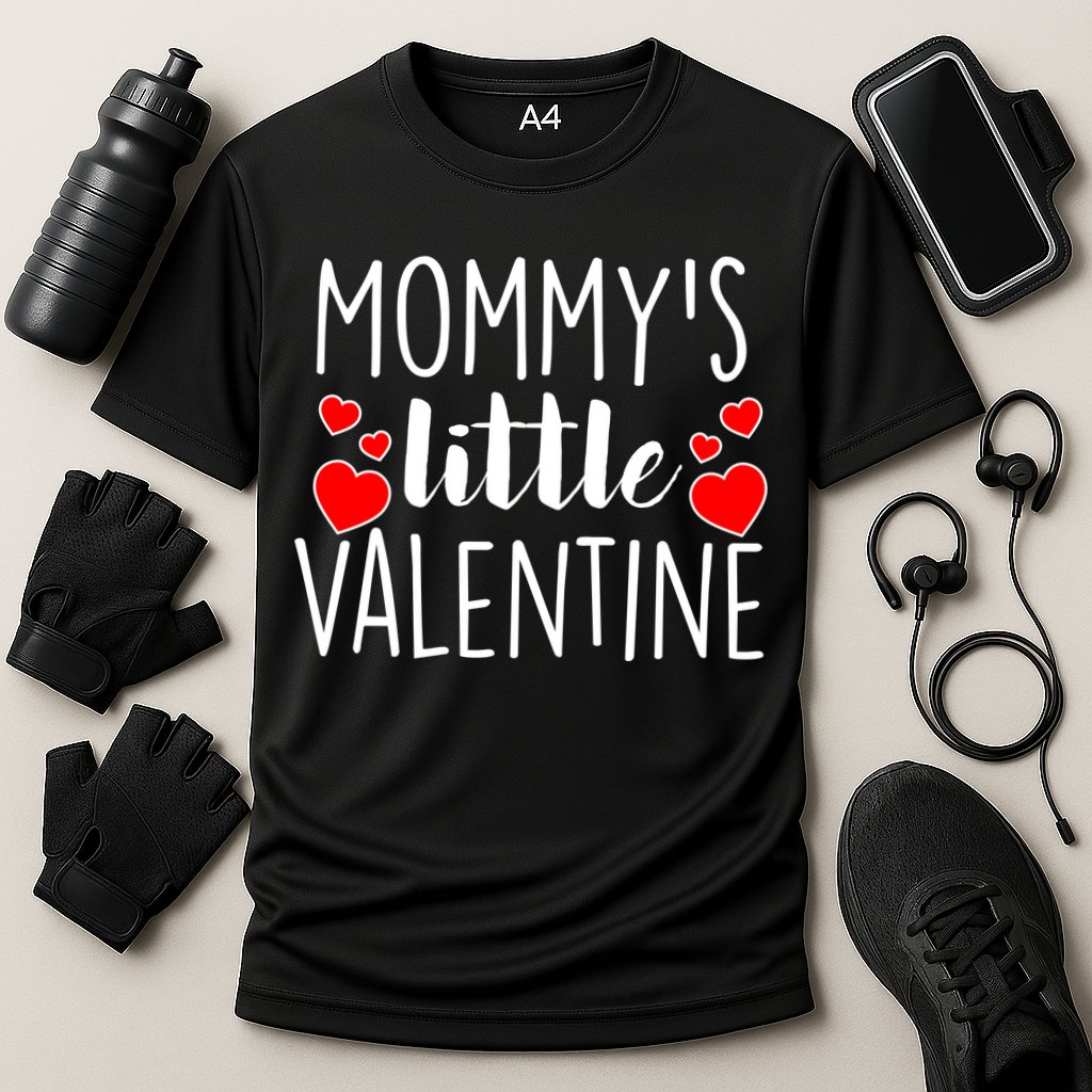 Mommy's Little Valentine Hearts Love Cooling Performance Crew T-Shirt