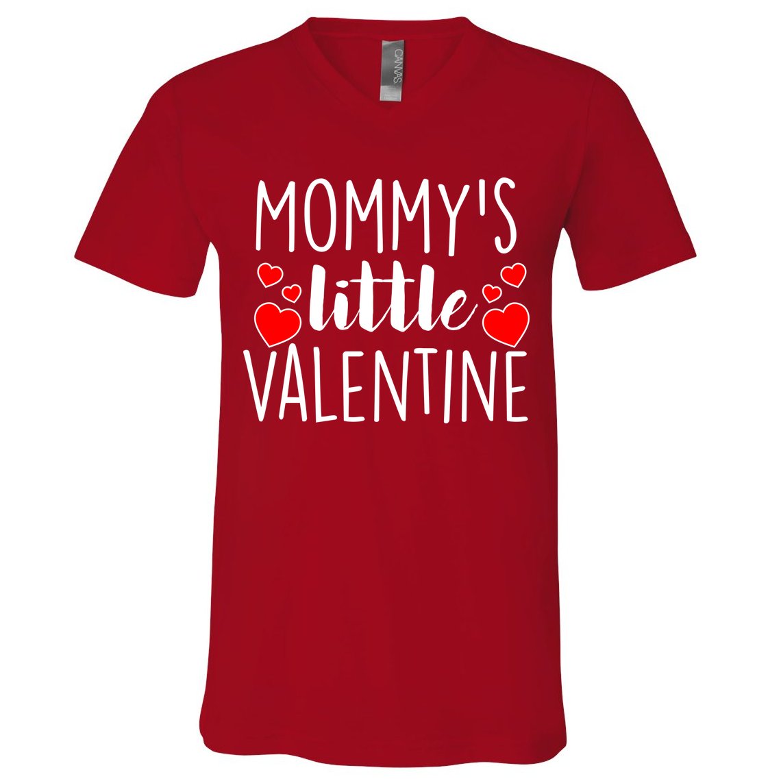 Mommy's Little Valentine Hearts Love V-Neck T-Shirt