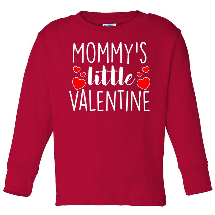 Mommy's Little Valentine Hearts Love Toddler Long Sleeve Shirt