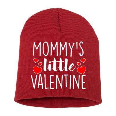 Mommy's Little Valentine Hearts Love Short Acrylic Beanie