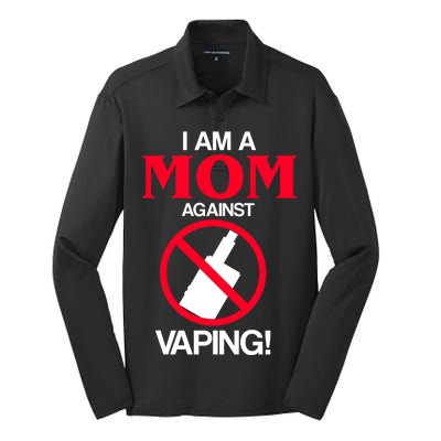 Moms Against Vaping Silk Touch Performance Long Sleeve Polo