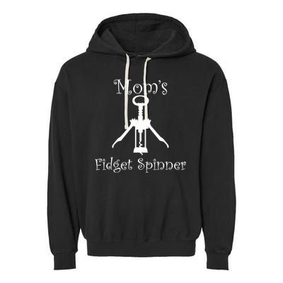 Mom's Fidget Spinner Wine Bottle Opener Garment-Dyed Fleece Hoodie