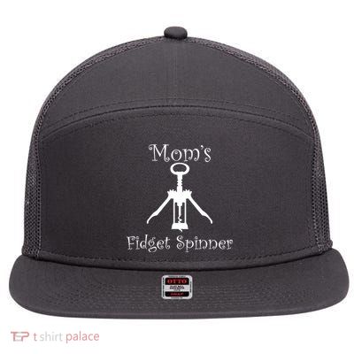 Mom's Fidget Spinner Wine Bottle Opener 7 Panel Mesh Trucker Snapback Hat