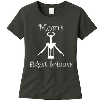 Mom's Fidget Spinner Wine Bottle Opener Womens T-Shirt