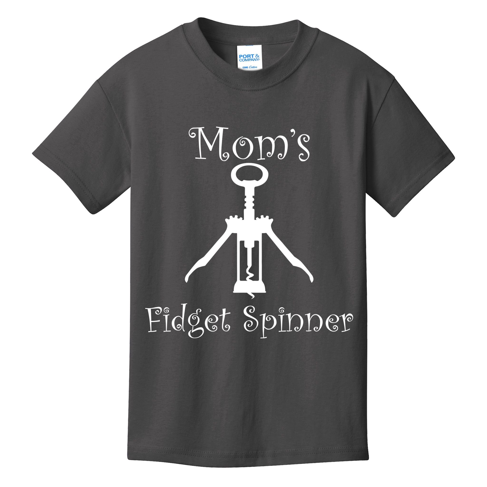 Mom's Fidget Spinner Wine Bottle Opener Kids T-Shirt