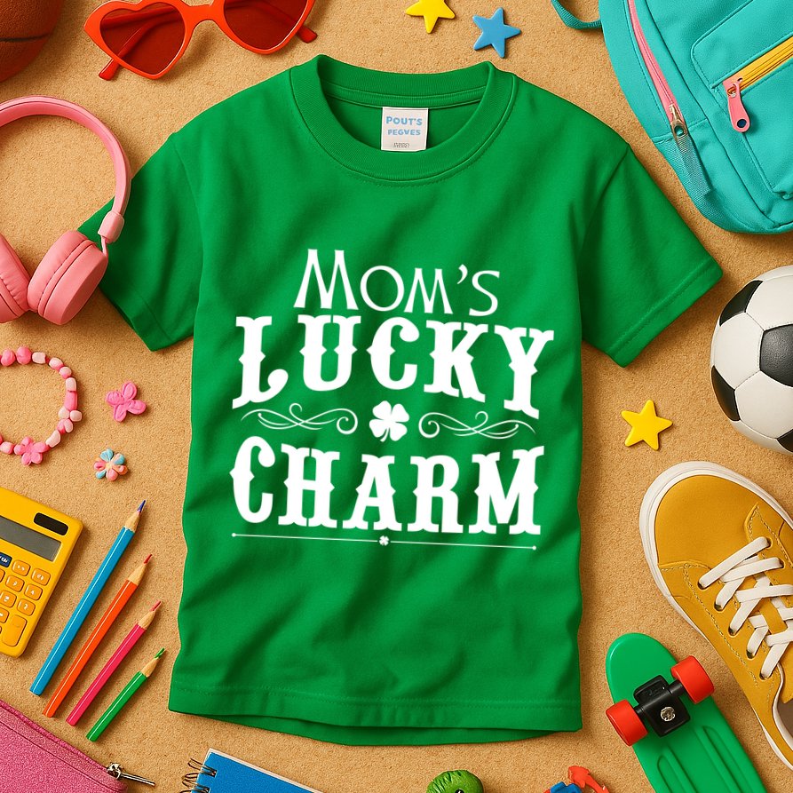 Mom's Lucky Charm Kids T-Shirt