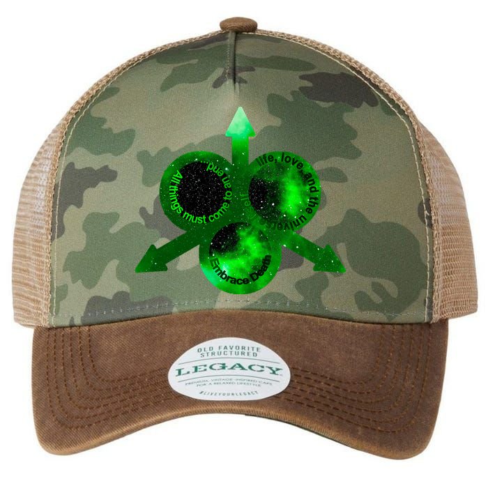 Mark Of Nurgle Green Galaxy Everything Must End Quote Legacy Tie Dye Trucker Hat