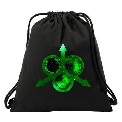Mark Of Nurgle Green Galaxy Everything Must End Quote Drawstring Bag