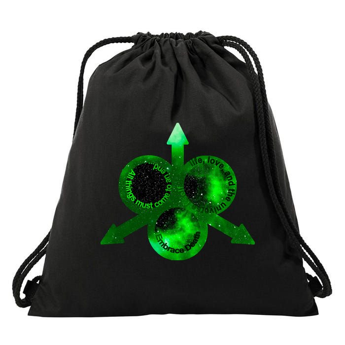 Mark Of Nurgle Green Galaxy Everything Must End Quote Drawstring Bag