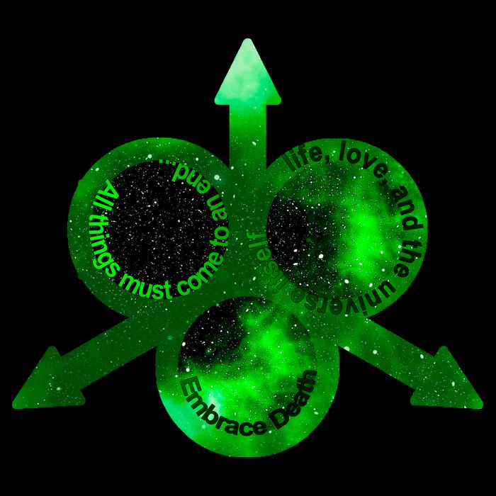 Mark Of Nurgle Green Galaxy Everything Must End Quote Drawstring Bag