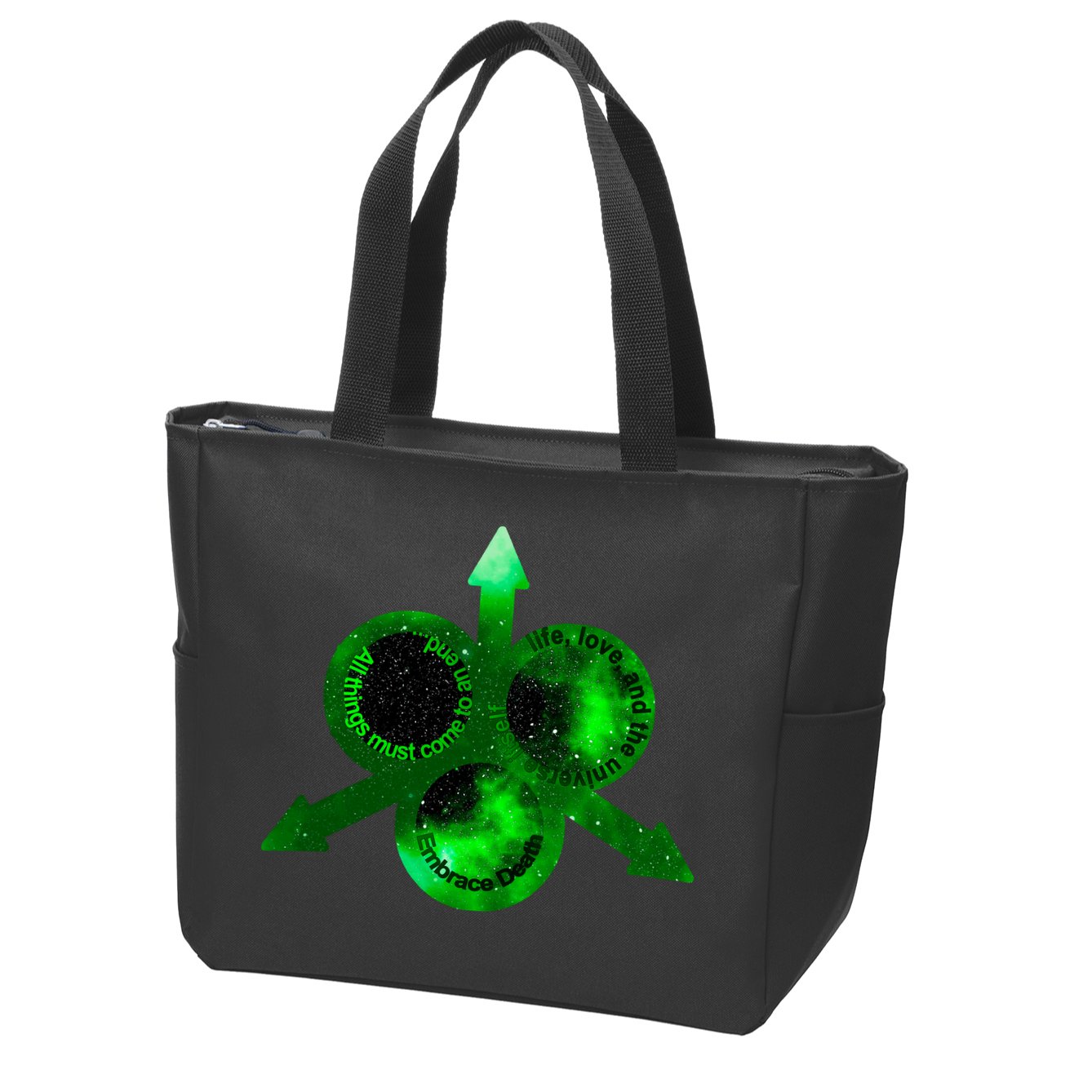 Mark Of Nurgle Green Galaxy Everything Must End Quote Zip Tote Bag