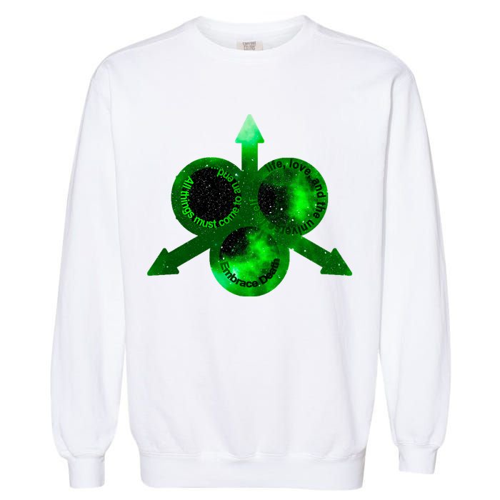 Mark Of Nurgle Green Galaxy Everything Must End Quote Garment-Dyed Sweatshirt