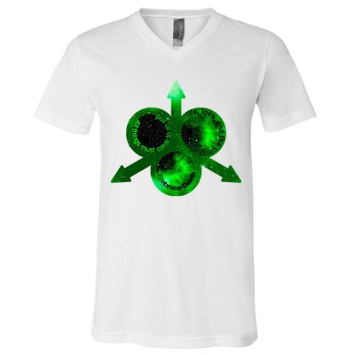 Mark Of Nurgle Green Galaxy Everything Must End Quote V-Neck T-Shirt
