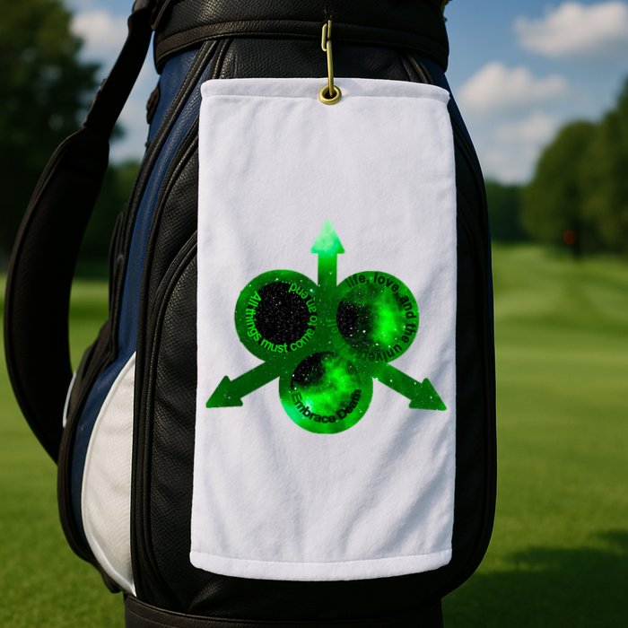 Mark Of Nurgle Green Galaxy Everything Must End Quote Golf Towel