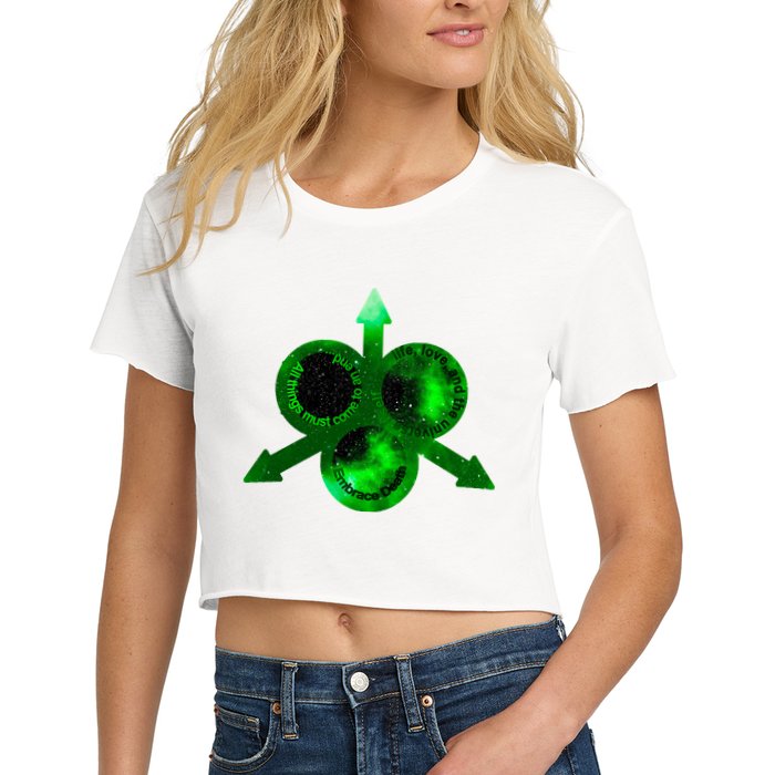 Mark Of Nurgle Green Galaxy Everything Must End Quote Crop Top