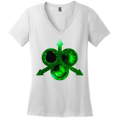 Mark Of Nurgle Green Galaxy Everything Must End Quote Women's V-Neck T-Shirt