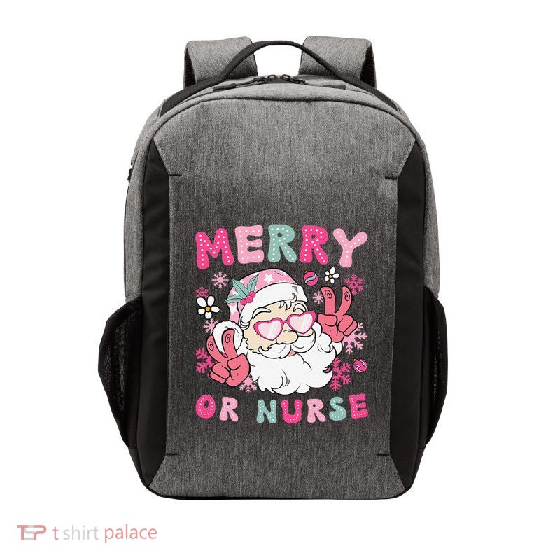 Merry Or Nurse Christmas Operating Room Nurse Xmas Party Vector Backpack