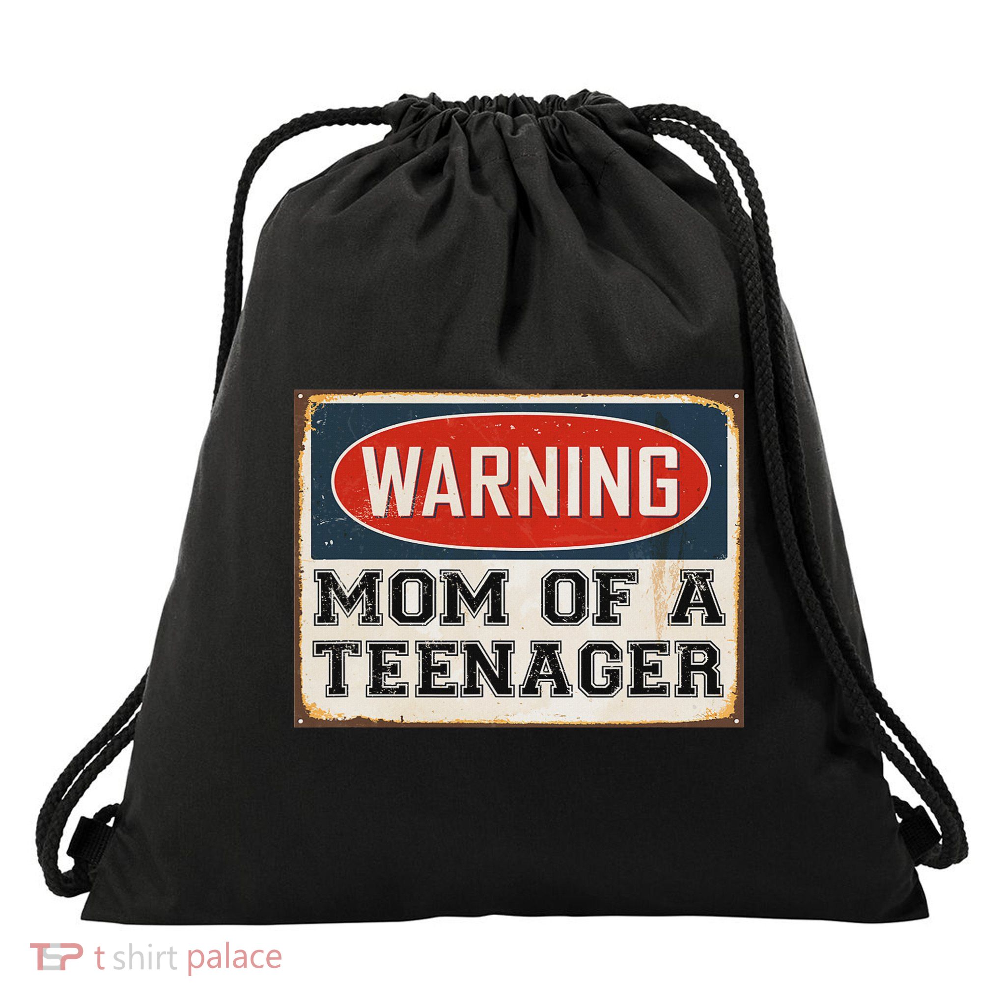Mom Of Nager Humorous Warning Sign Drawstring Bag
