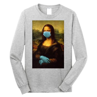 Mona Lisa Face Mas And Gloves Pandemic Long Sleeve Shirt