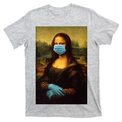 Mona Lisa Face Mas And Gloves Pandemic T-Shirt