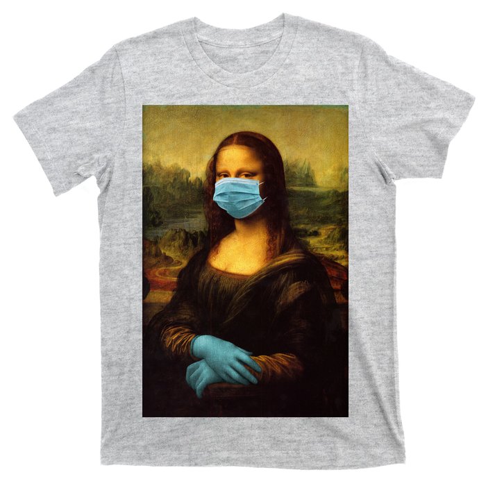 Mona Lisa Face Mas And Gloves Pandemic T-Shirt