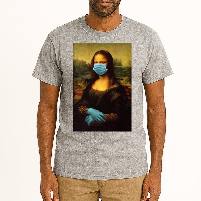 Mona Lisa Face Mas And Gloves Pandemic Tall T-Shirt