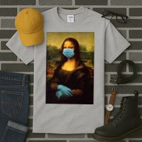 Mona Lisa Face Mas And Gloves Pandemic Tall T-Shirt