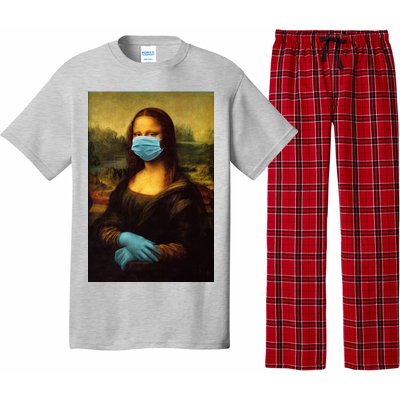 Mona Lisa Face Mas And Gloves Pandemic Pajama Set